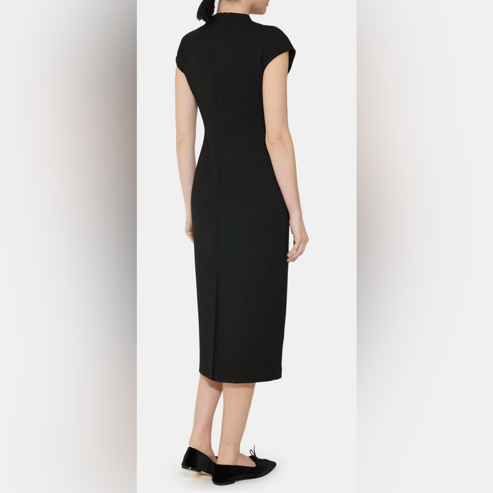 Theory High Neck Double Knit Midi Dress / S - Picture 2 of 4